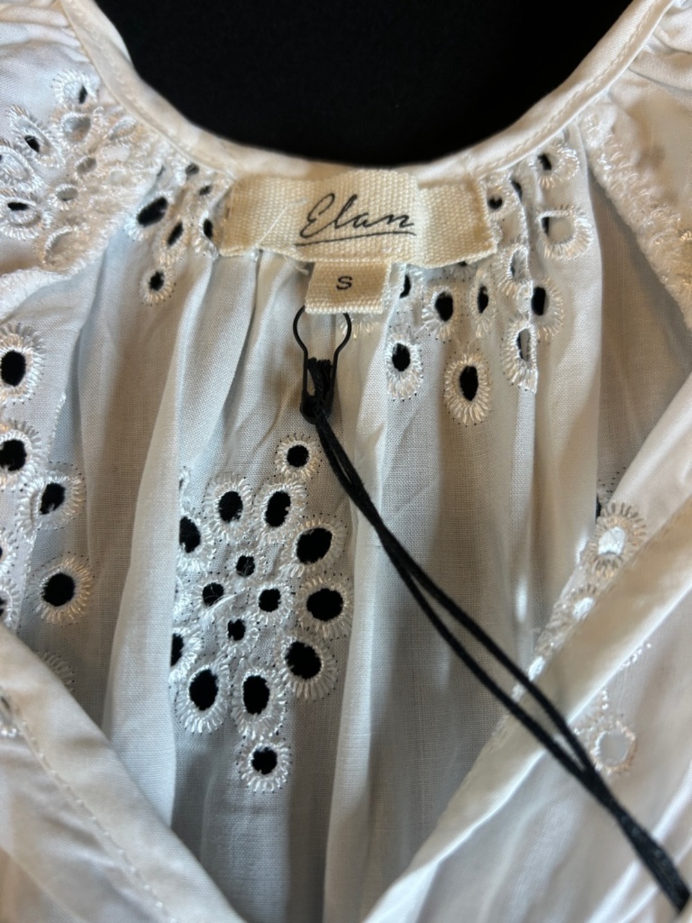 Elan White Eyelet Short Sleeve Mini Dress - Picture 4 of 4